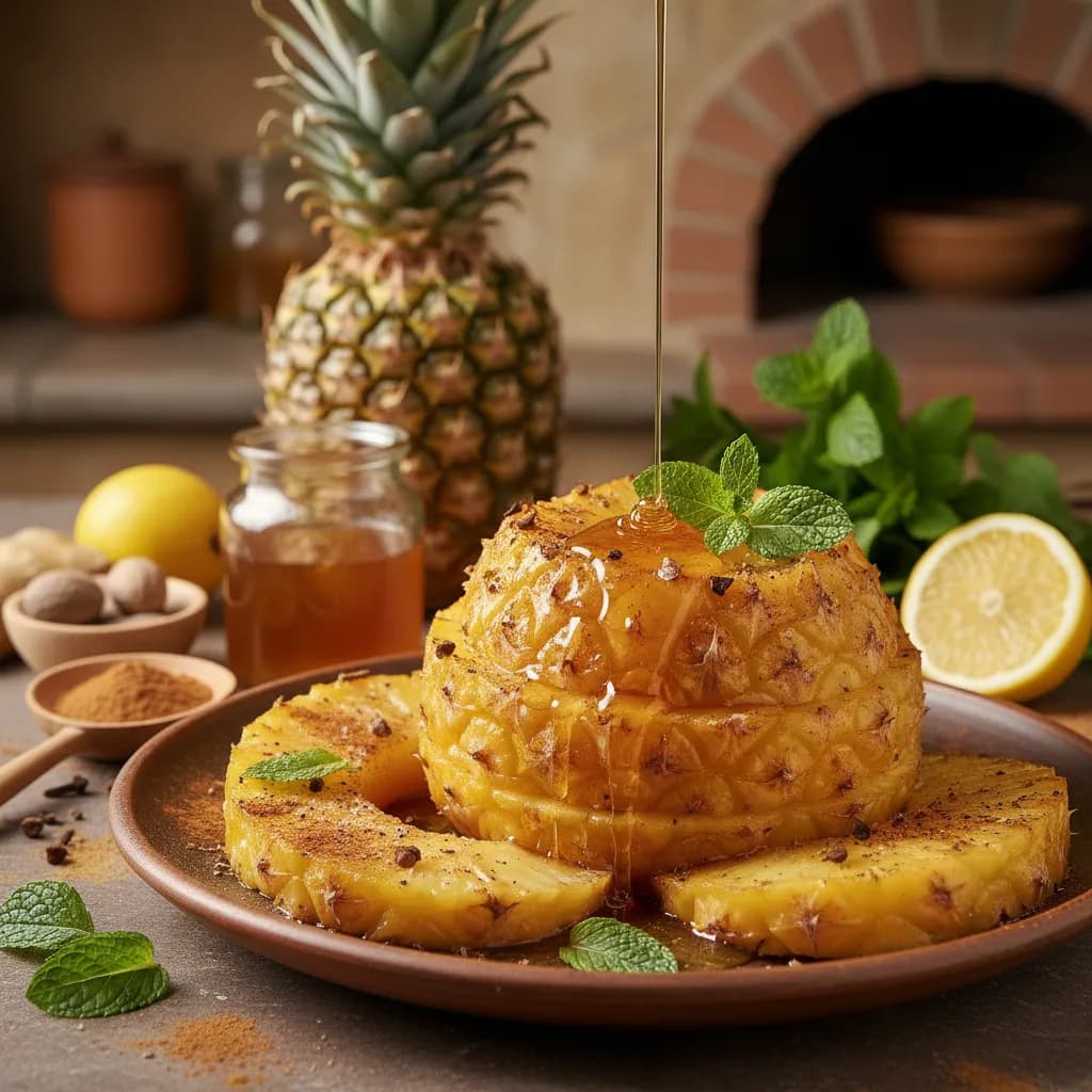 Ananás Assado no Forno com Especiarias e Mel