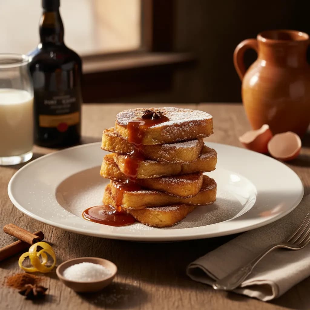 Rabanadas com Molho de Porto e Especiarias