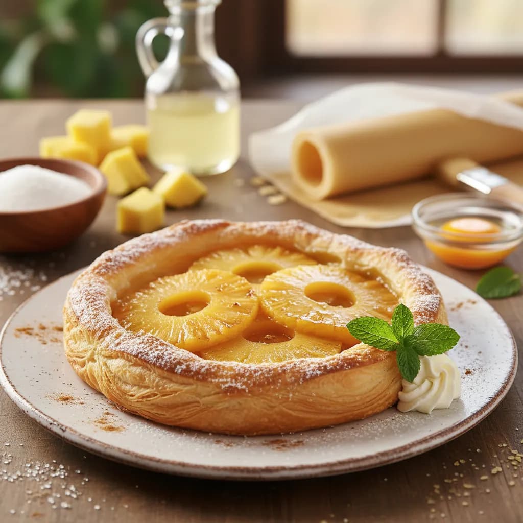 Tarte Folhada de Ananás Muito Rápida e Super Deliciosa