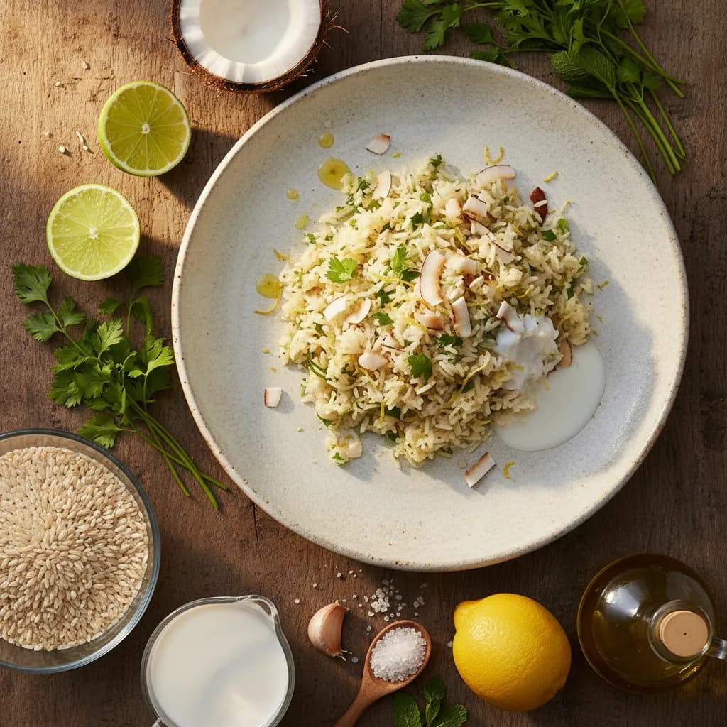 Arroz de Limão, Coco e Ervas Aromáticas