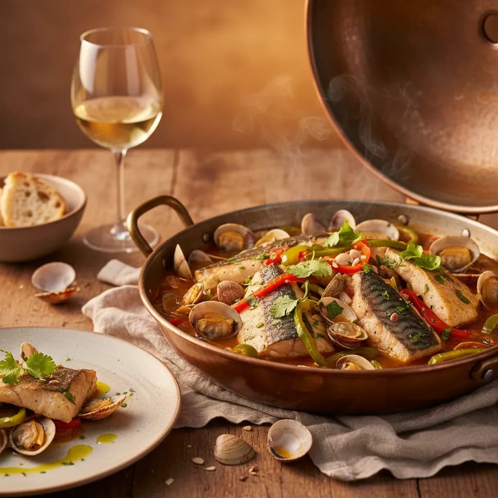 Cataplana de Raia e Cavala com Ameijoas e Berbigão