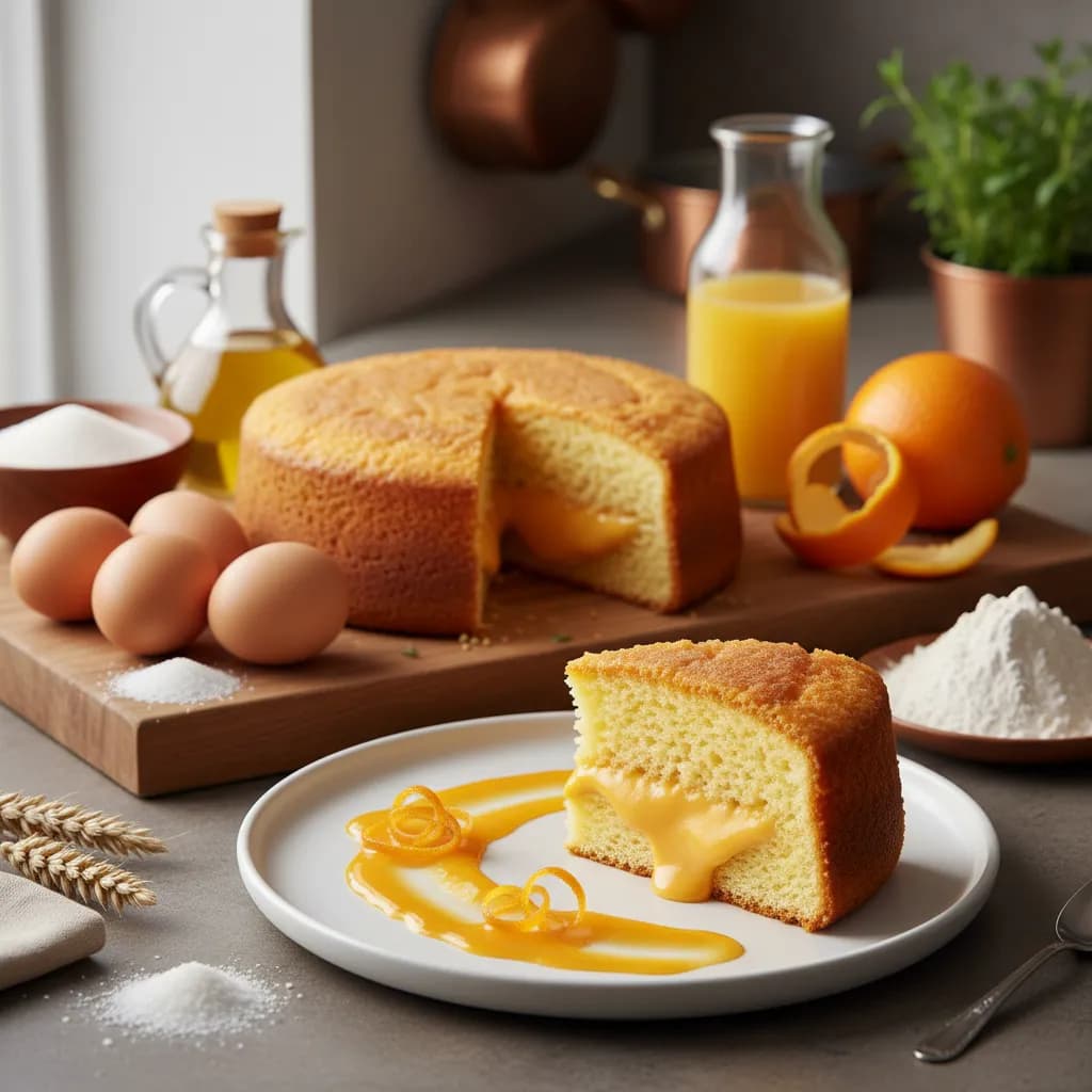 Bolo de Laranja Muito Fofinho Recheado com Creme de Laranja