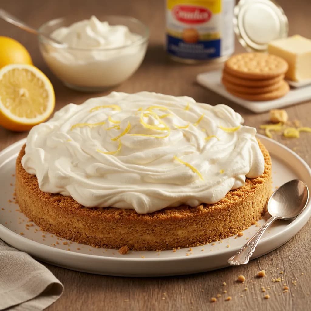 Tarte Gelada de Bolacha, Natas e Leite Condensado