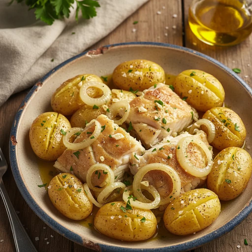 Bacalhau à Lagareiro com Batatas a Murro