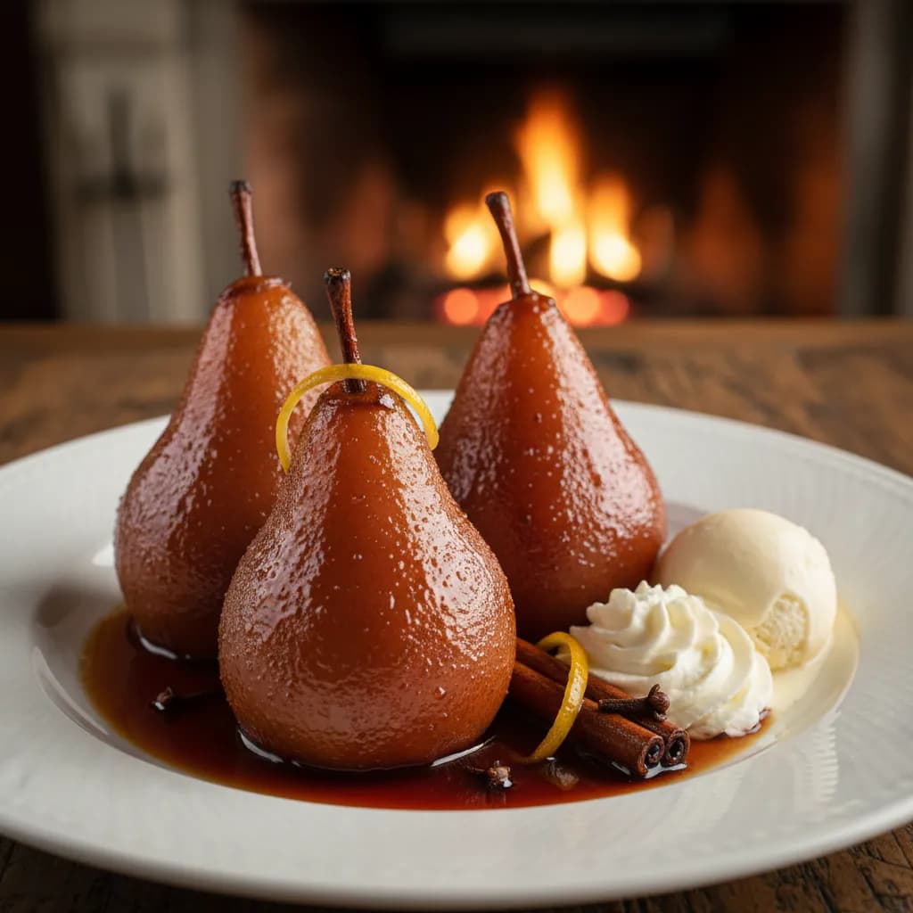 Peras Caramelizadas com Vinho do Porto