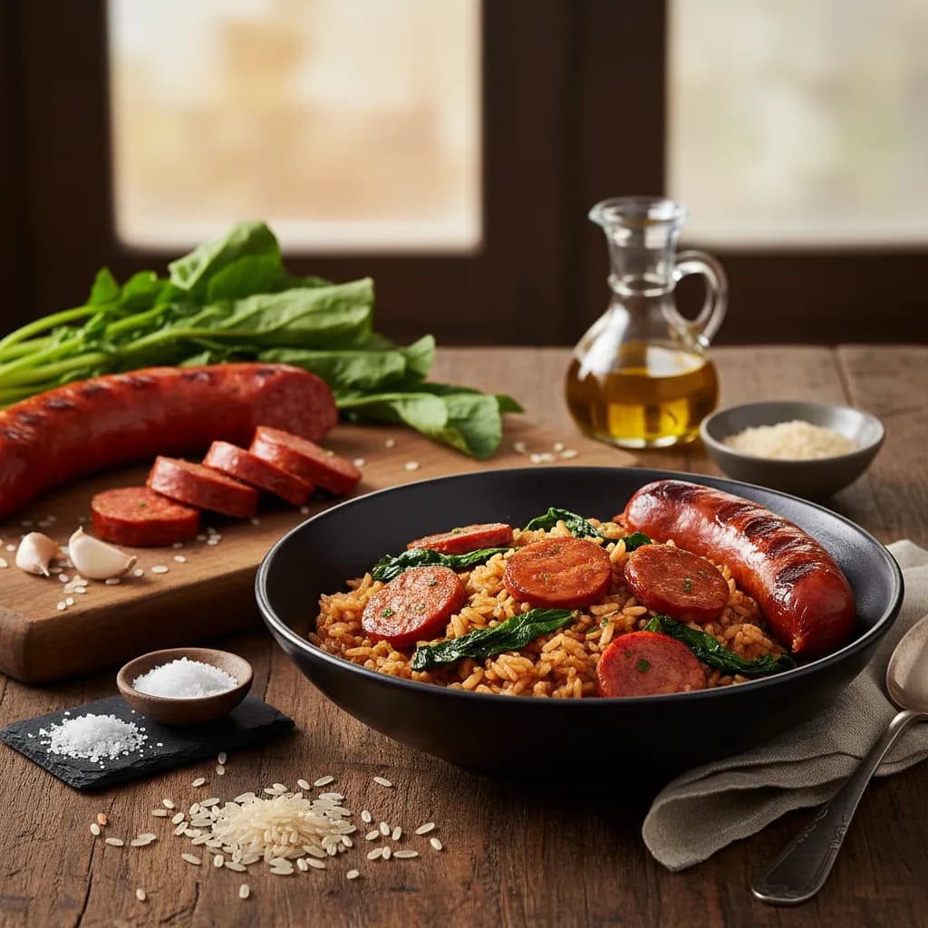 Arroz de Chouriço e Grelos: Um Verdadeiro Manjar