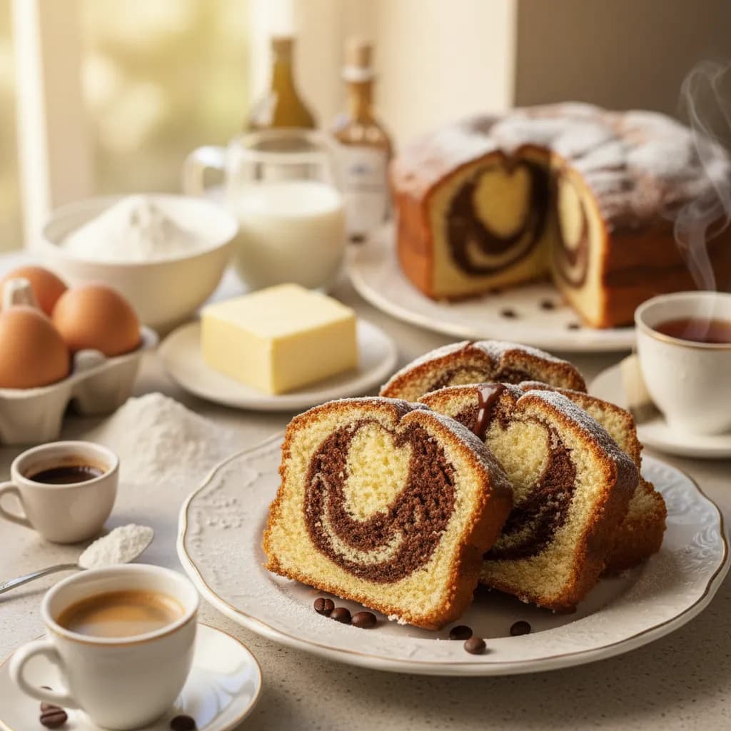 Bolo Mármore de Café Muito Fofinho e Com um Delicioso Sabor a Café