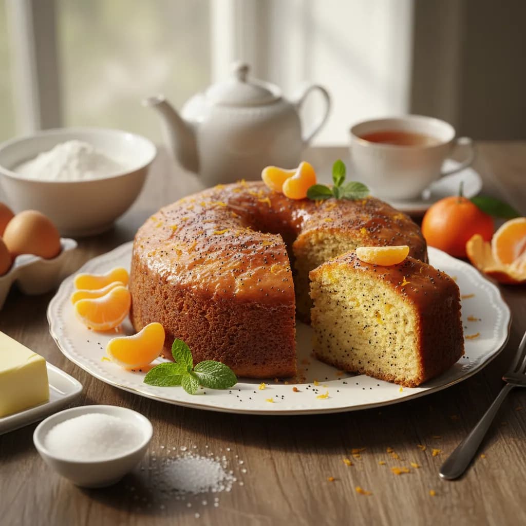 Bolo de Tangerina com Sementes de Papoila