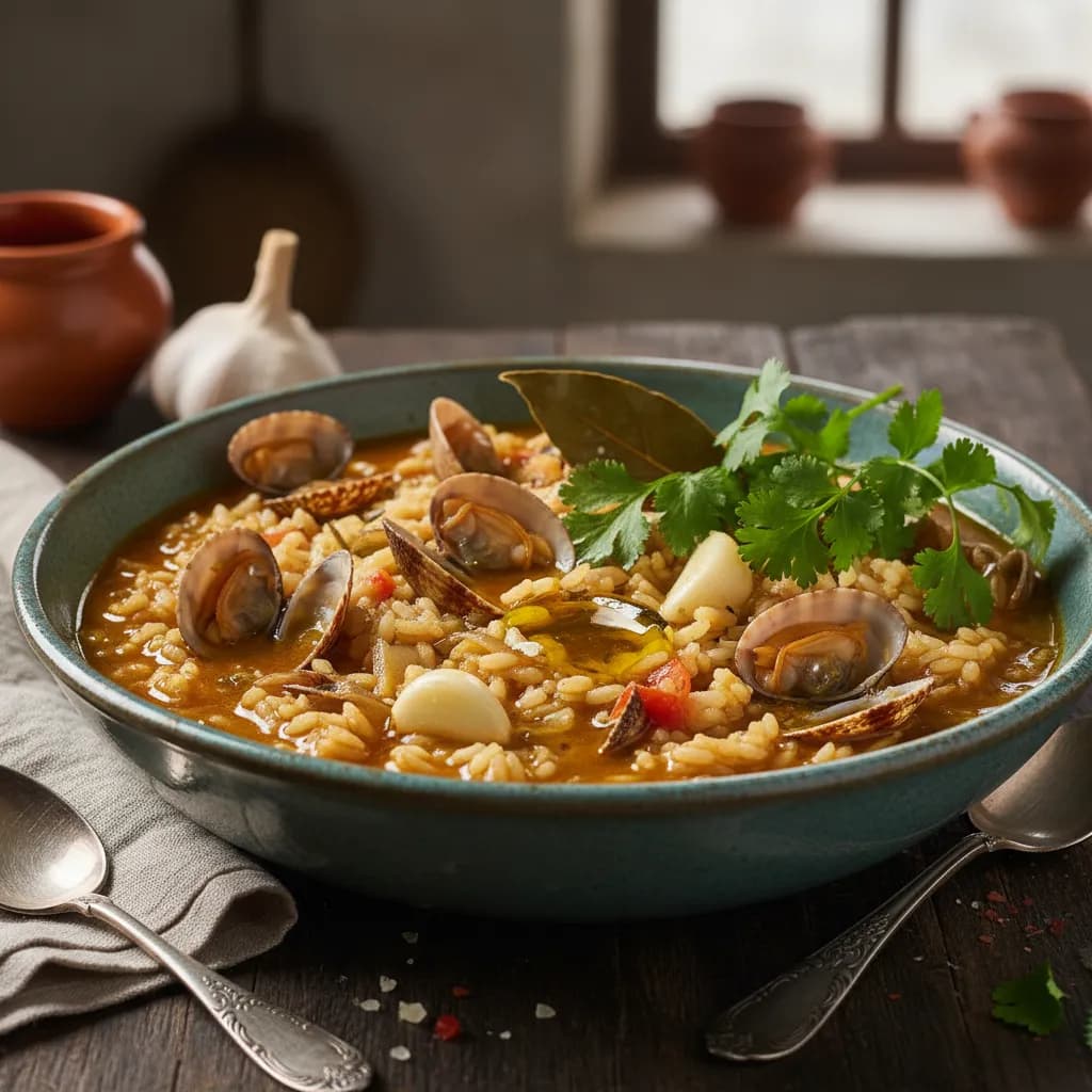 Arroz de Berbigão em Caldo de Peixe