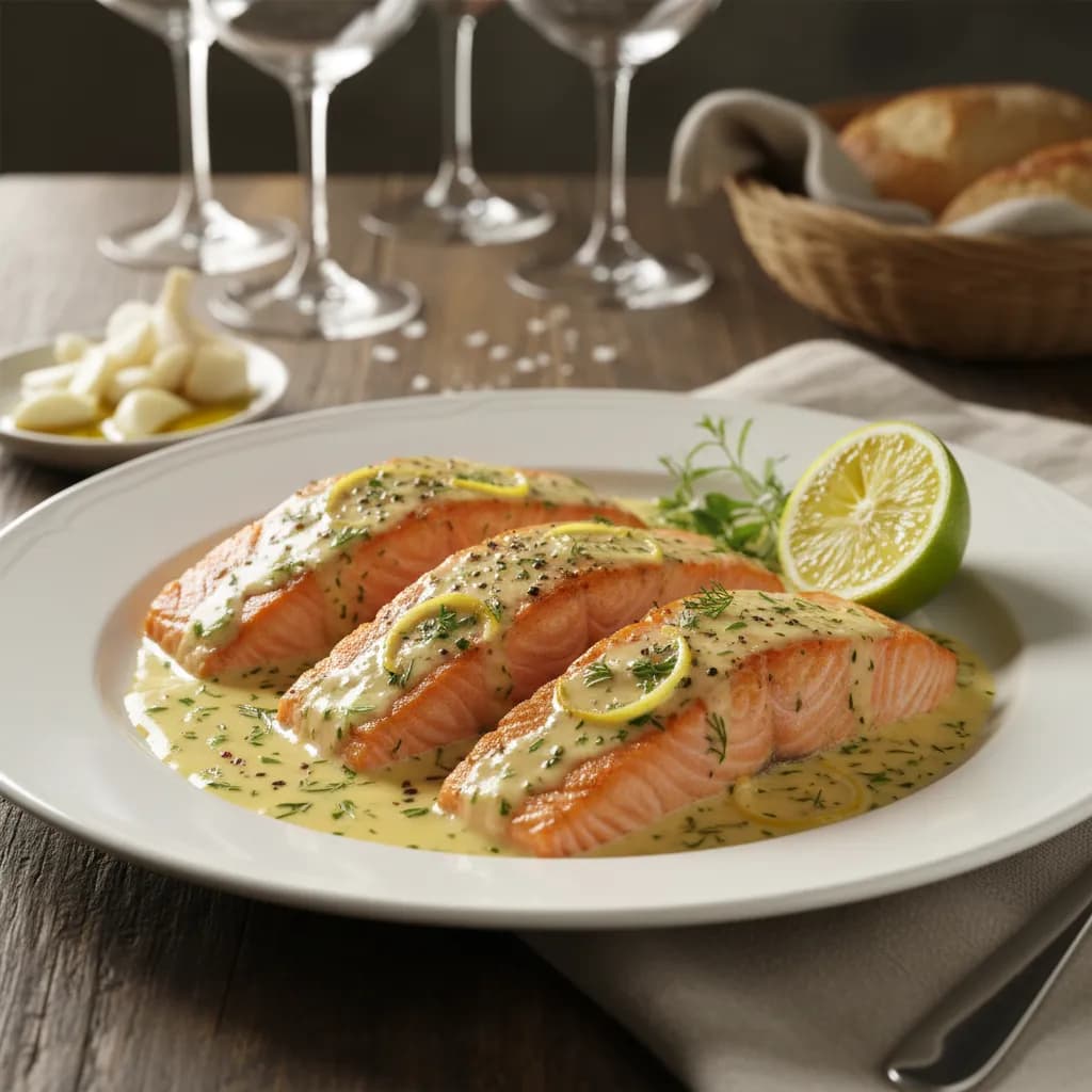 Salmão com Molho de Limão e Ervas