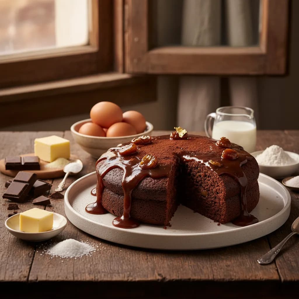 Bolo de Chocolate e Compota de Castanhas