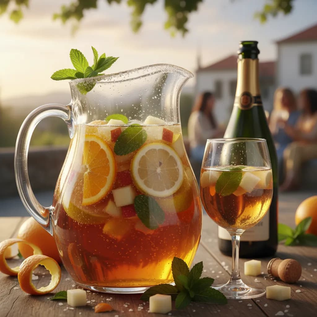 Sangria de Espumante com Frutas Frescas