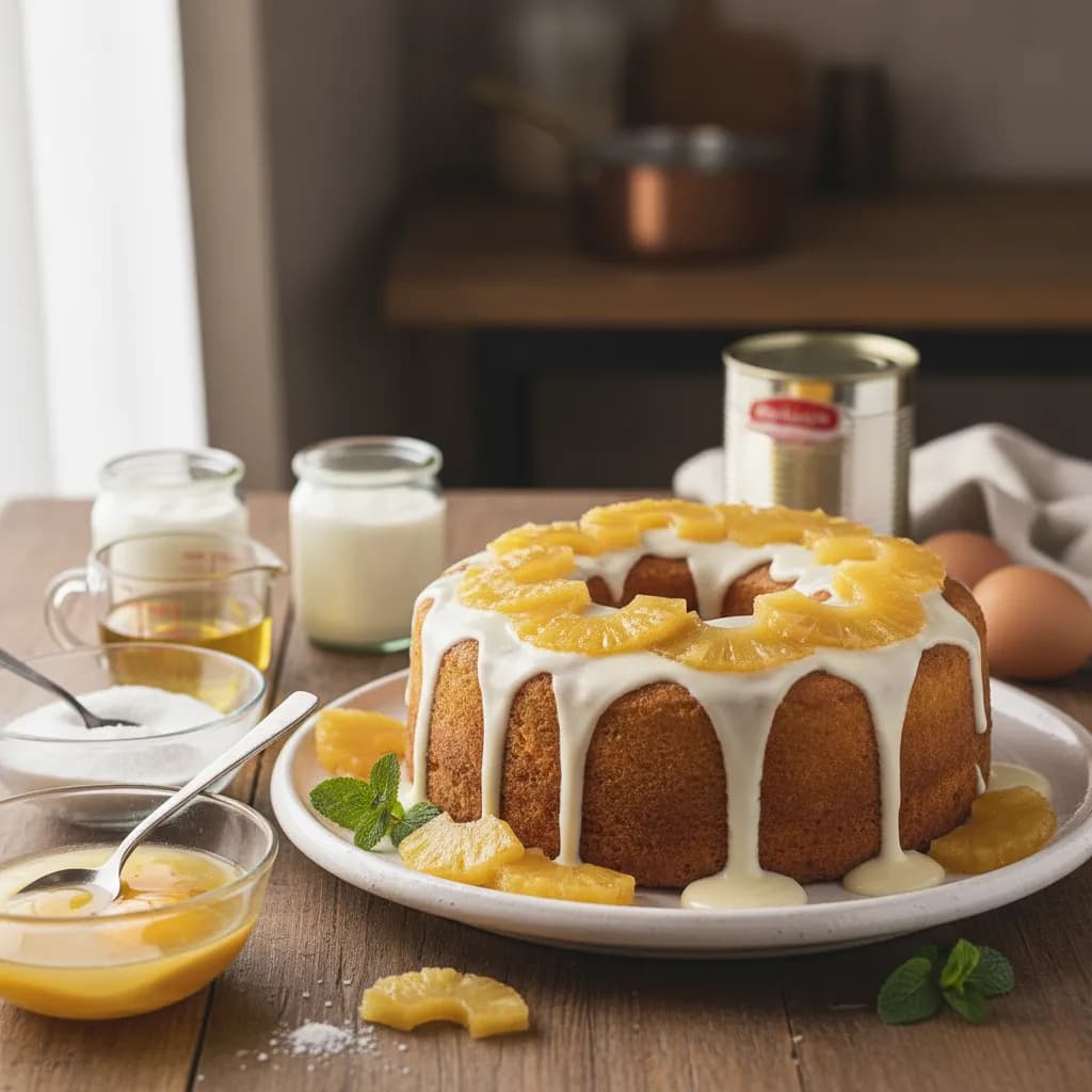 Bolo de Iogurte com Ananás e Leite Condensado