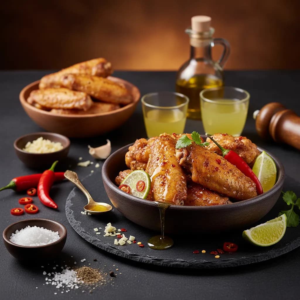 Asas de Frango Picantes com Sumo de Lima e Mel