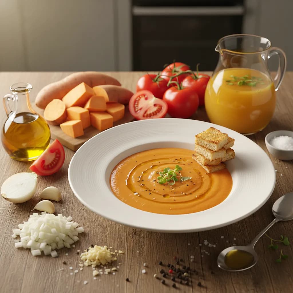 Creme de Batata Doce e Tomate na Bimby