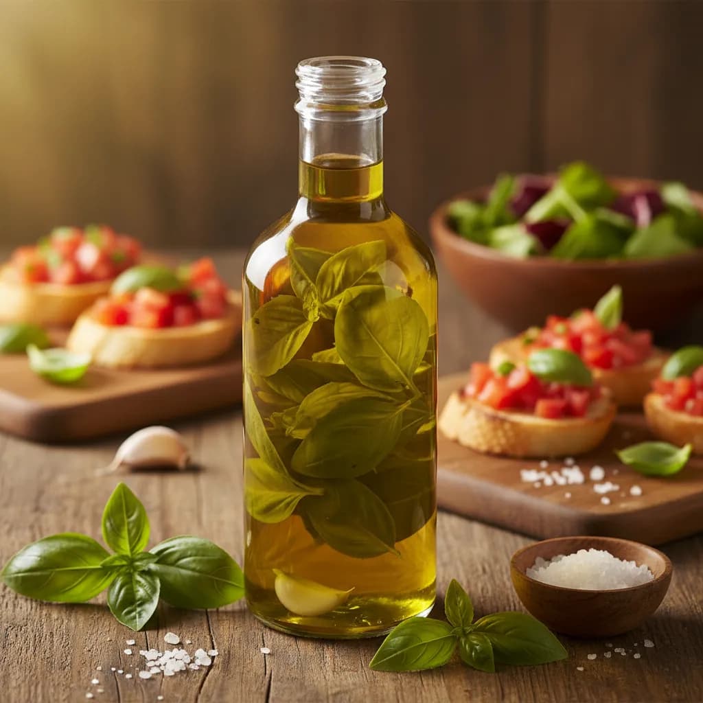 Azeite Aromatizado com Manjericão Fresco