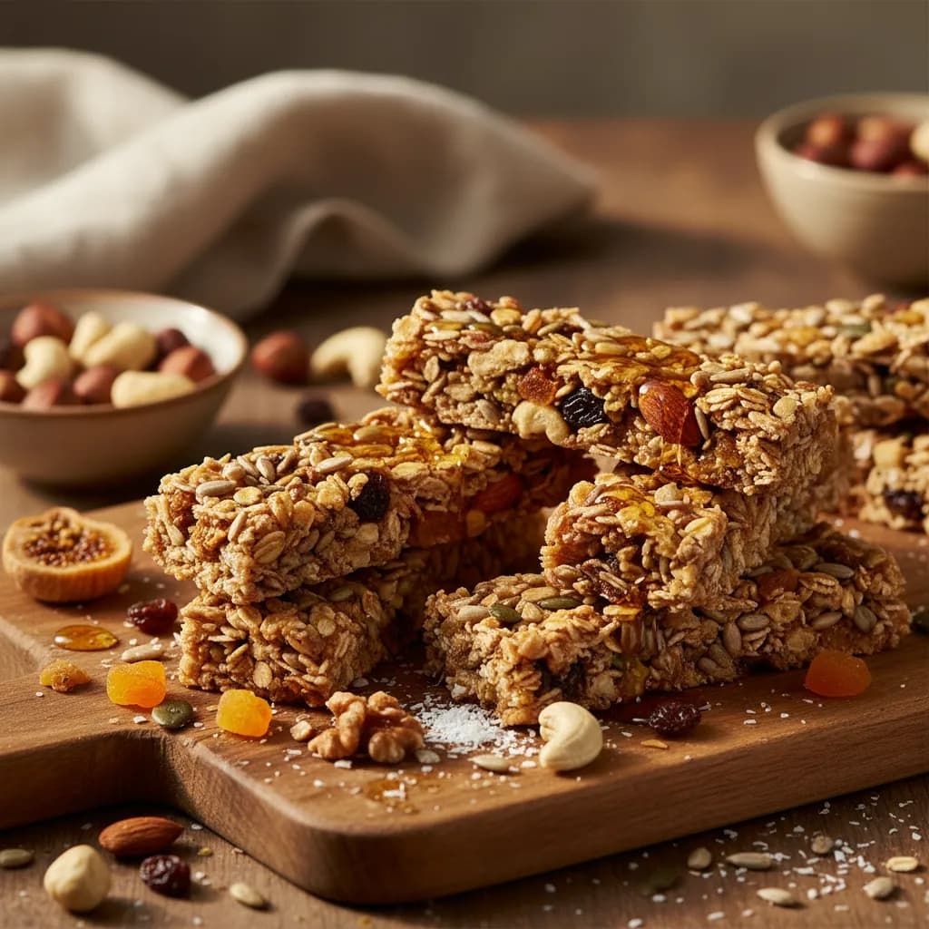 Barritas Energéticas de Frutos Secos e Aveia