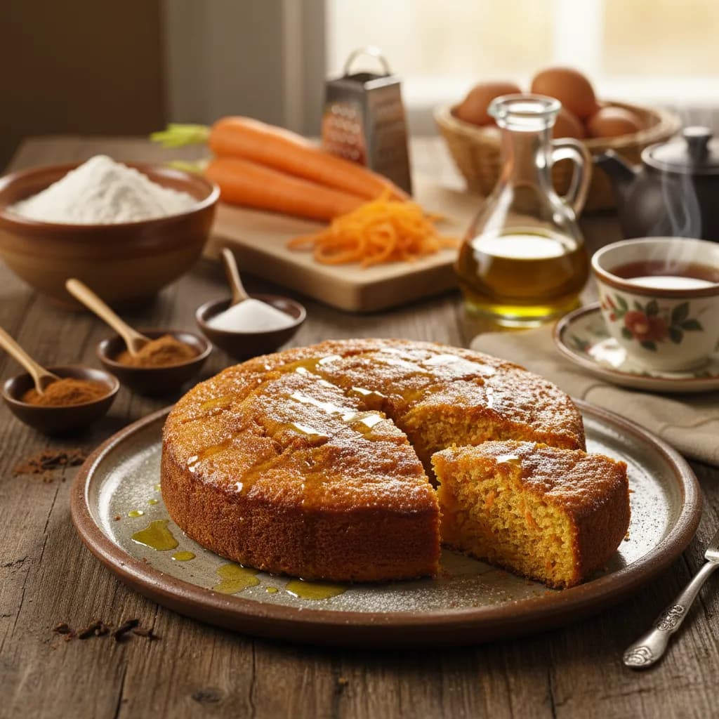 Bolo de Cenoura com Azeite e Especiarias