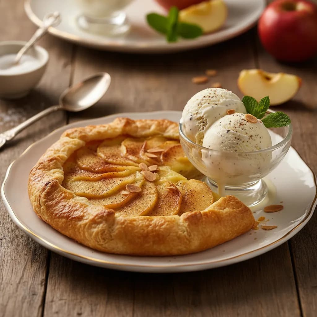 Tarte Cremosa de Maçã com Gelado de Baunilha