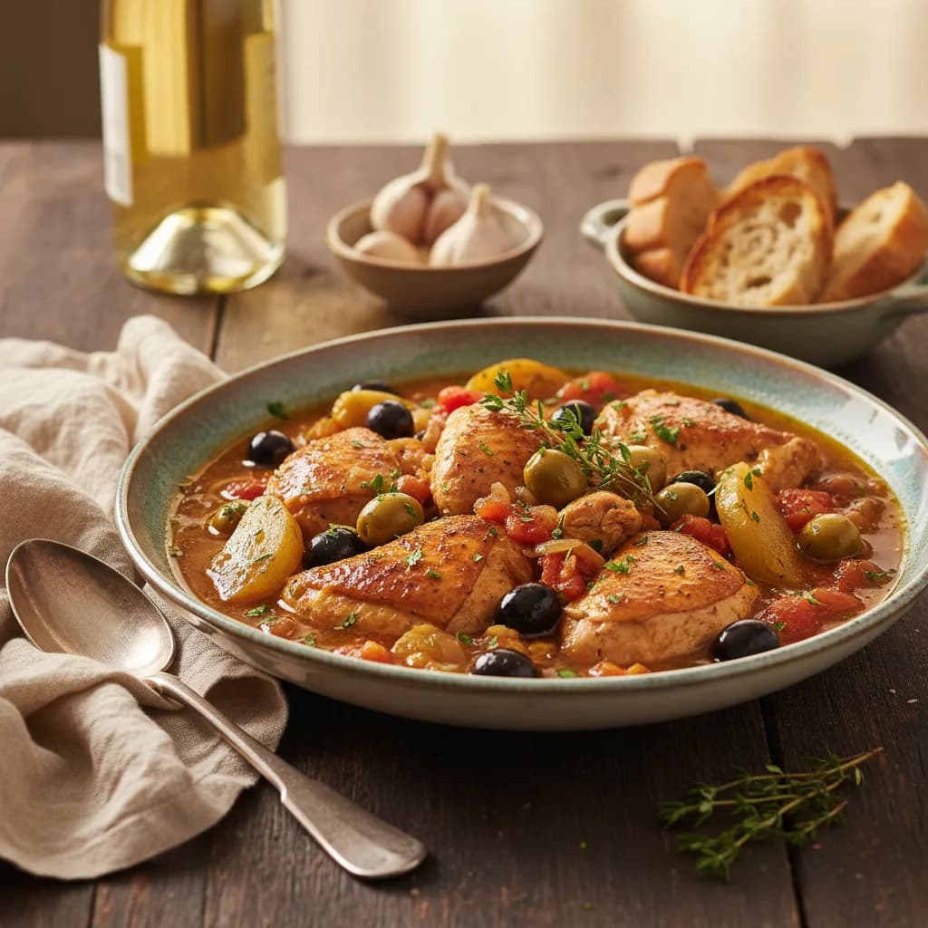 Ensopado de Frango com Azeitonas e Funcho