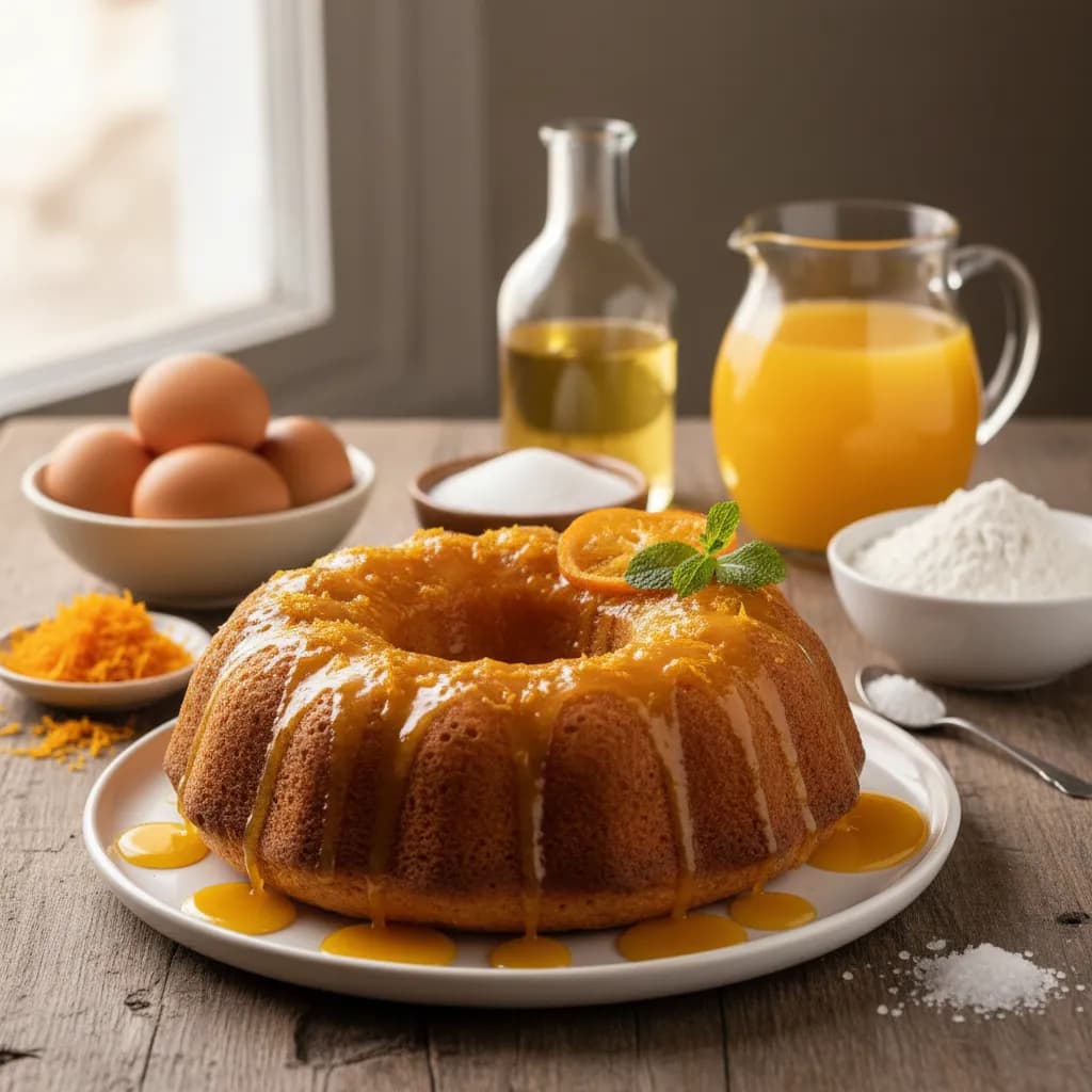 Bolo de Laranja Regado com Sumo de Laranja