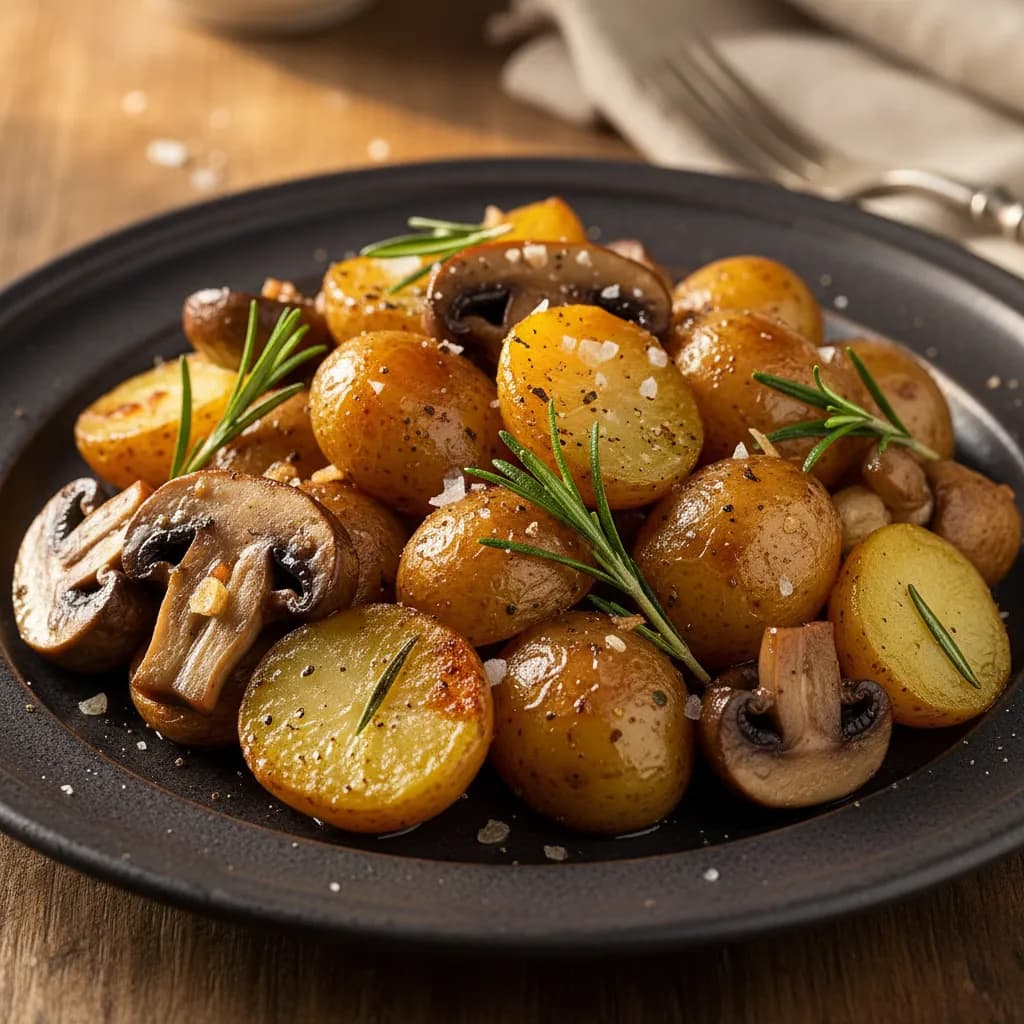 Batatas e Cogumelos Salteados com Alecrim
