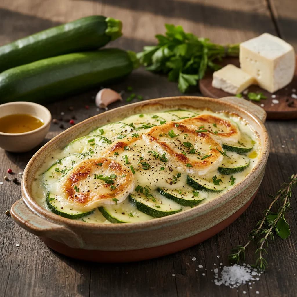 Courgette com Queijo de Cabra Gratinado