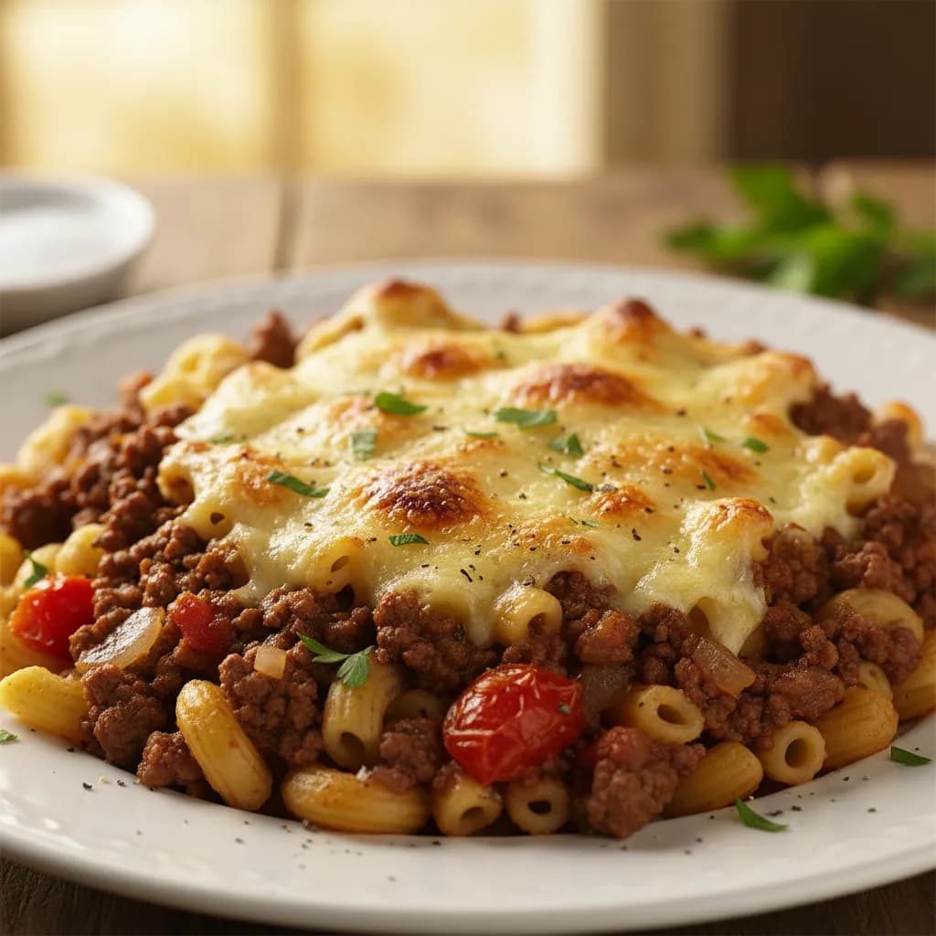 Gratinado de Massa com Carne Picada à Portuguesa