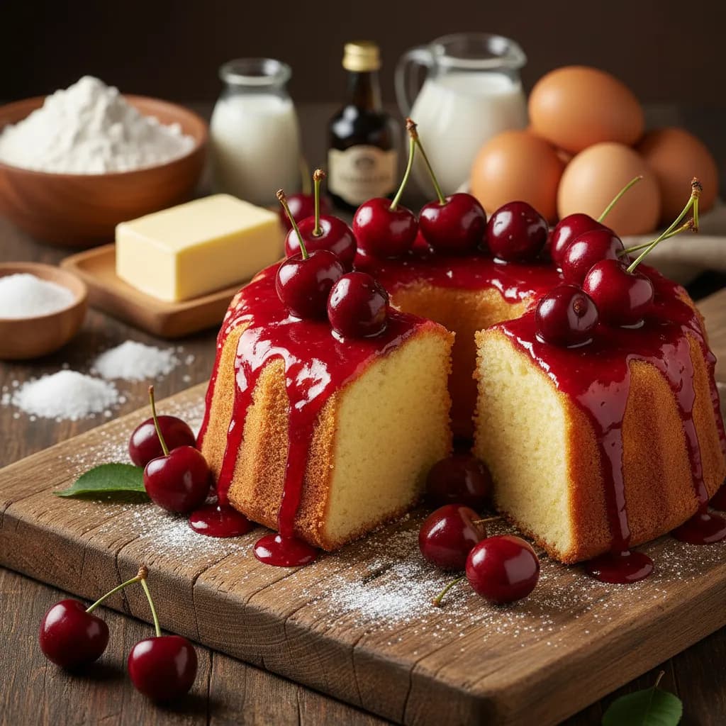 Bolo Elegante com Cerejas