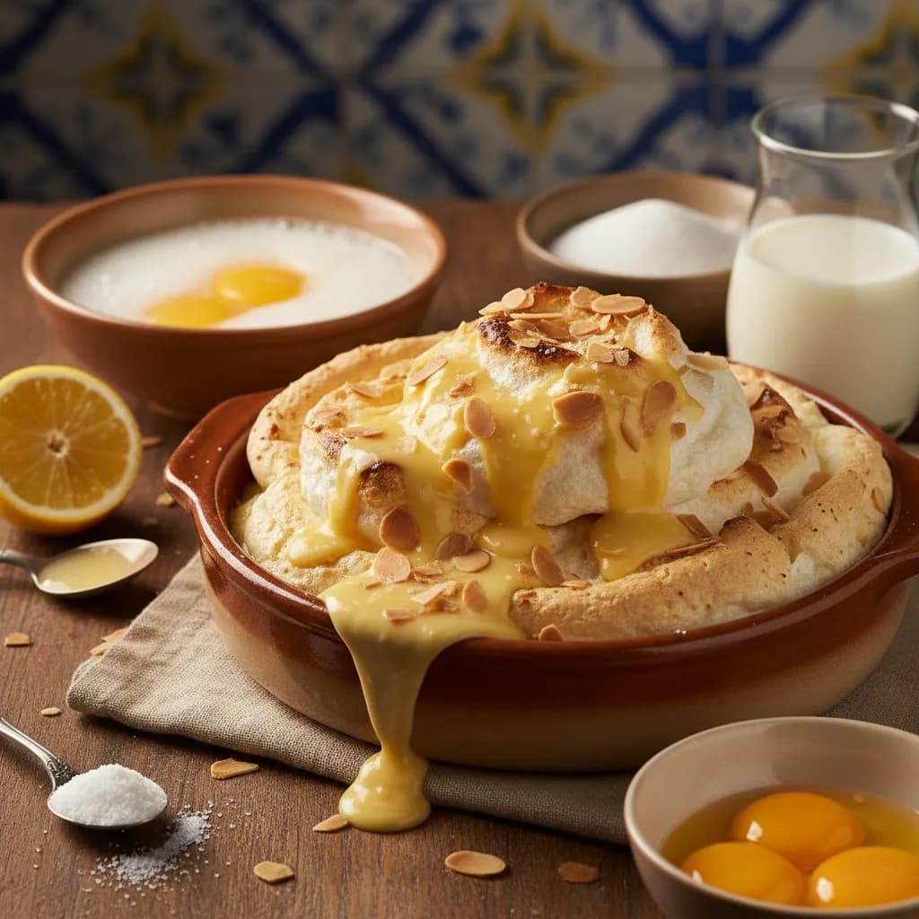 Farofias no Forno com Creme de Ovos e Amêndoa
