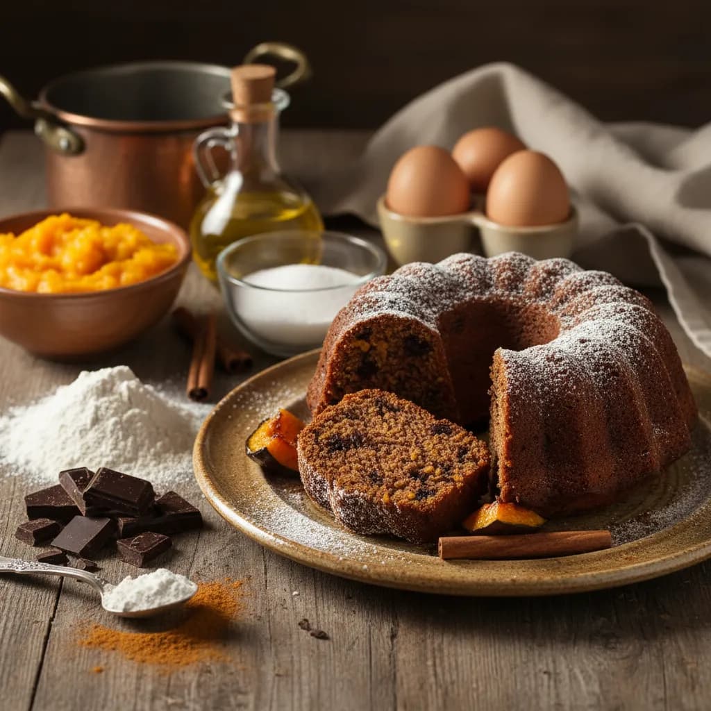 Bolo de Abóbora e Chocolate com Canela