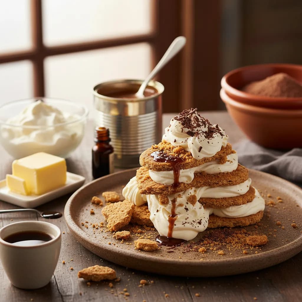 Bolo de Bolacha com Creme de Leite Condensado